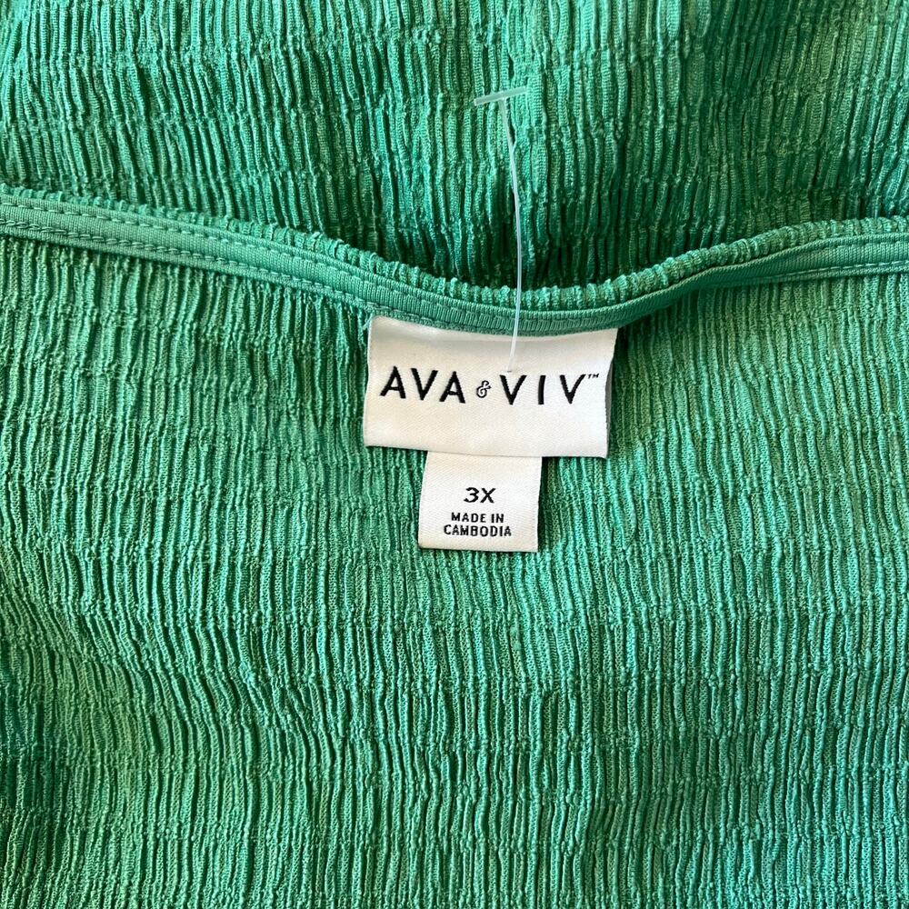 Ava & Viv Green Textured A Line Flutter Sleeve Dr… - image 7